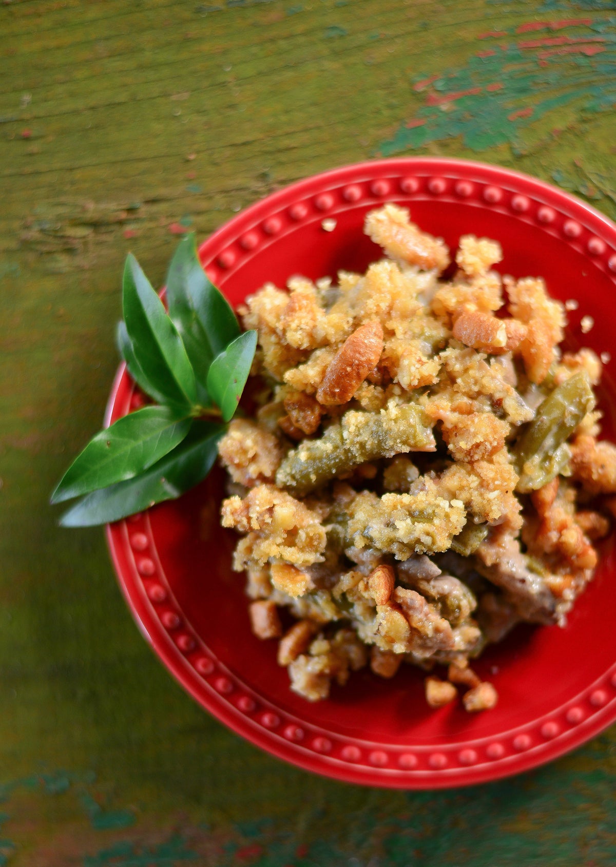 Pecan-Crusted Green Been Casserole