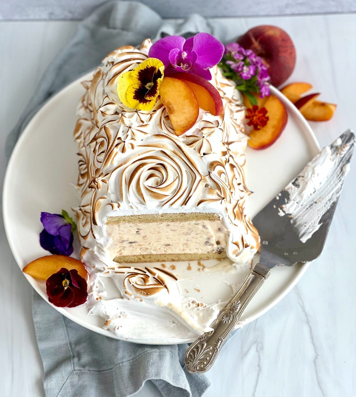 Peach Baked Alaska