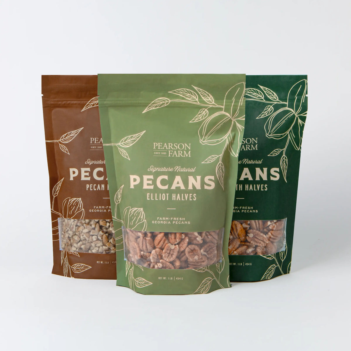 3 Bags of Pearson Farm natural pecans